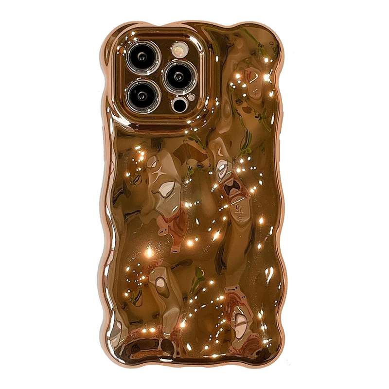 For iPhone 15 Pro Wave Bubbles TPU Phone Case(Painted Pink)