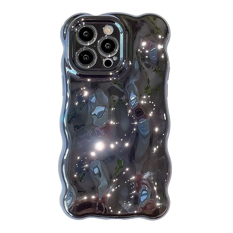 For iPhone 15 Pro Wave Bubbles TPU Phone Case(Painted Pink)