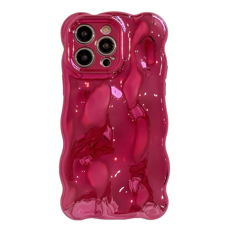 For iPhone 15 Pro Wave Bubbles TPU Phone Case(Painted Pink)