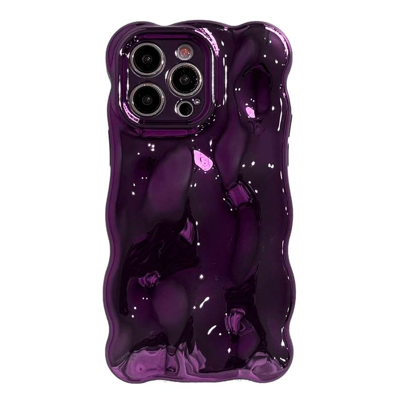 For iPhone 15 Pro Wave Bubbles TPU Phone Case(Painted Pink)