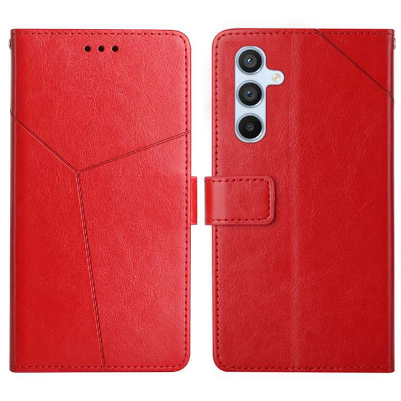For Samsung Galaxy M55 5G Y-shaped Pattern Flip Leather Phone Case(Red)