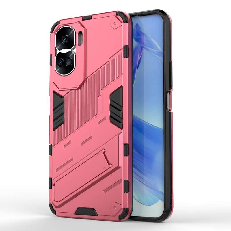For Honor 90 Lite 5G Global Punk Armor 2 in 1 PC + TPU Phone Case with Holder(Green)
