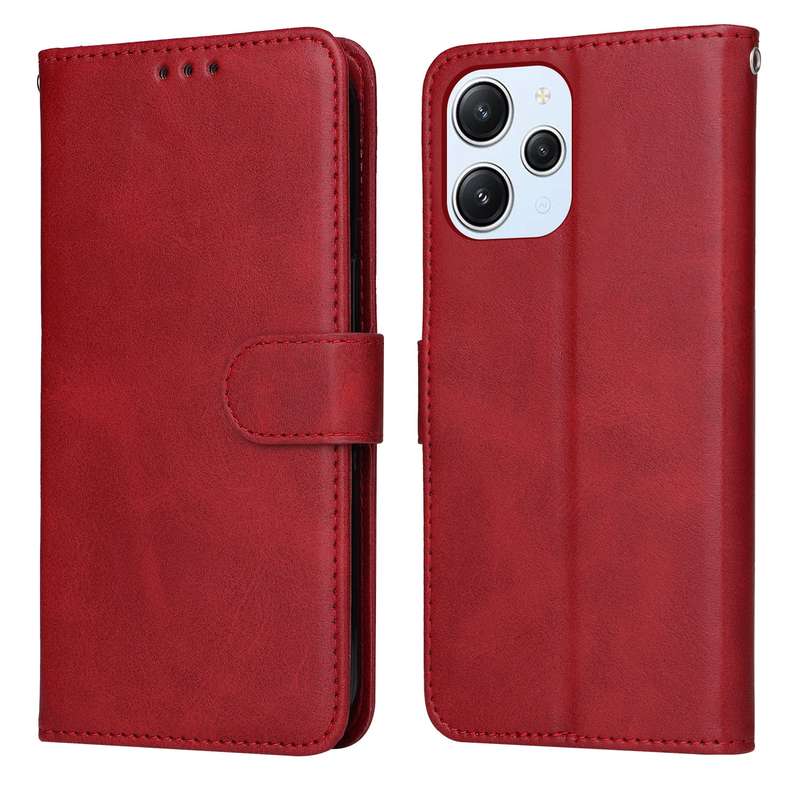 For Xiaomi Redmi 12 4G Classic Calf Texture Flip Leather Phone Case(Brown)