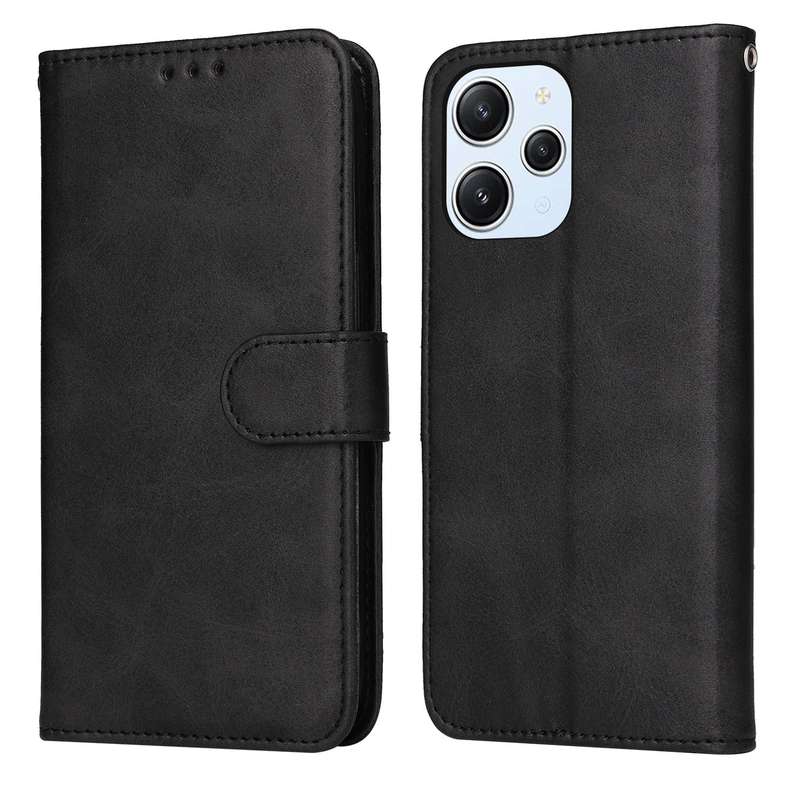 For Xiaomi Redmi 12 4G Classic Calf Texture Flip Leather Phone Case(Brown)