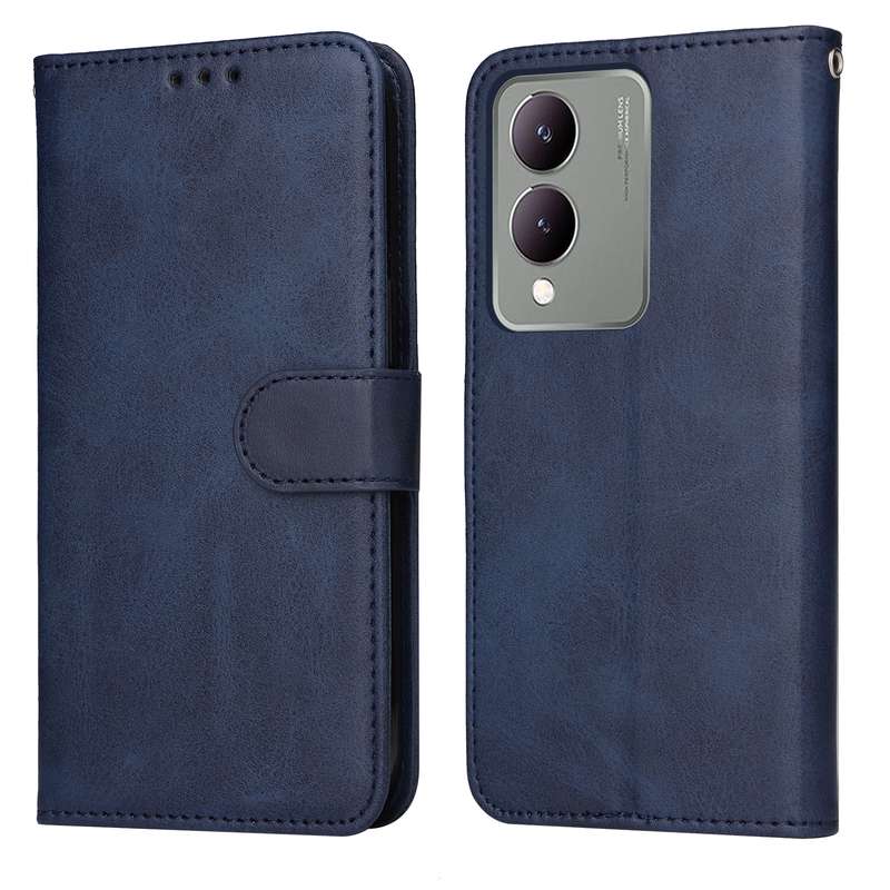 For vivo Y17s Classic Calf Texture Flip Leather Phone Case(Black)