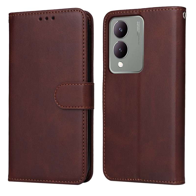 For vivo Y17s Classic Calf Texture Flip Leather Phone Case(Black)