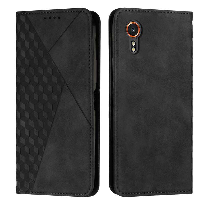 For Samsung Galaxy Xcover 7 Diamond Splicing Skin Feel Magnetic Leather Phone Case(Black)