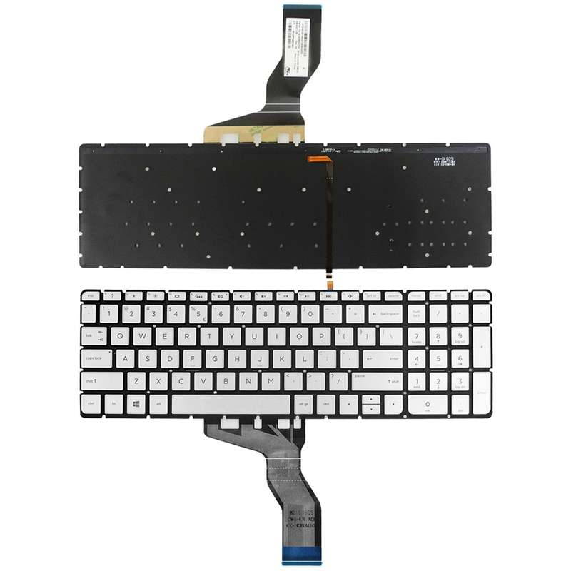For HP 15-AB / 15-AK US Version Laptop Backlight Keyboard(Silver)