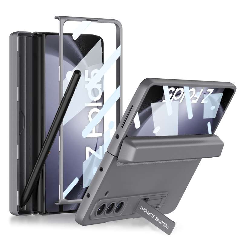 For Samsung Galaxy Z Fold5 GKK Magnetic Full Coverage Phone Flip Case with Pen Box(Gold)