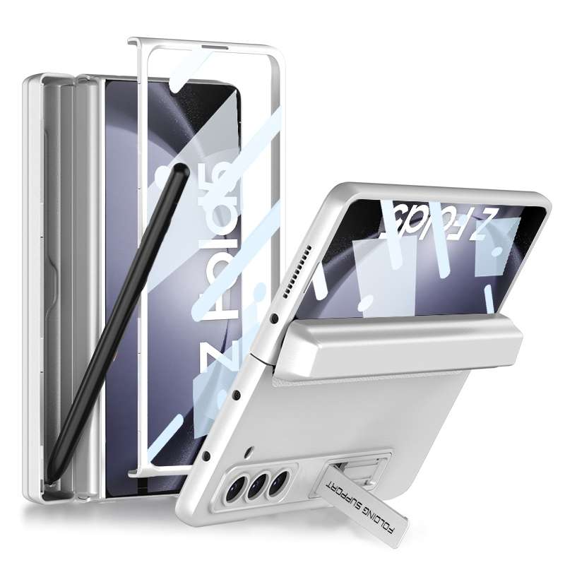 For Samsung Galaxy Z Fold5 GKK Magnetic Full Coverage Phone Flip Case with Pen Box(Gold)
