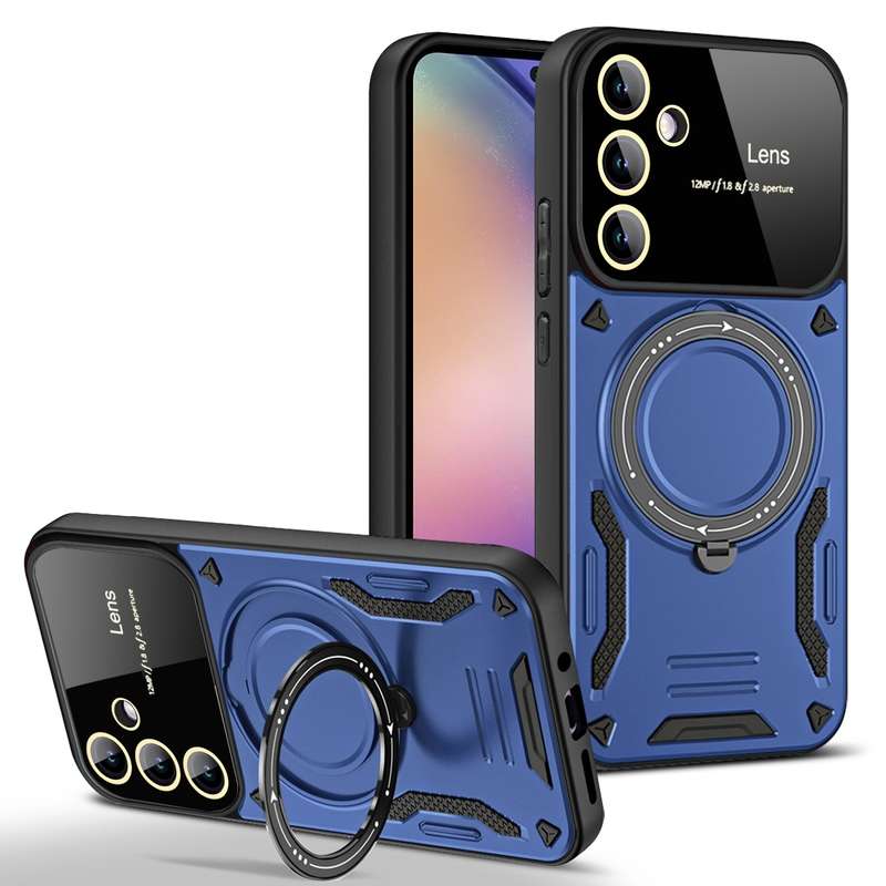 For Samsung Galaxy A54 5G Large Window MagSafe Holder Phone Case(Black)