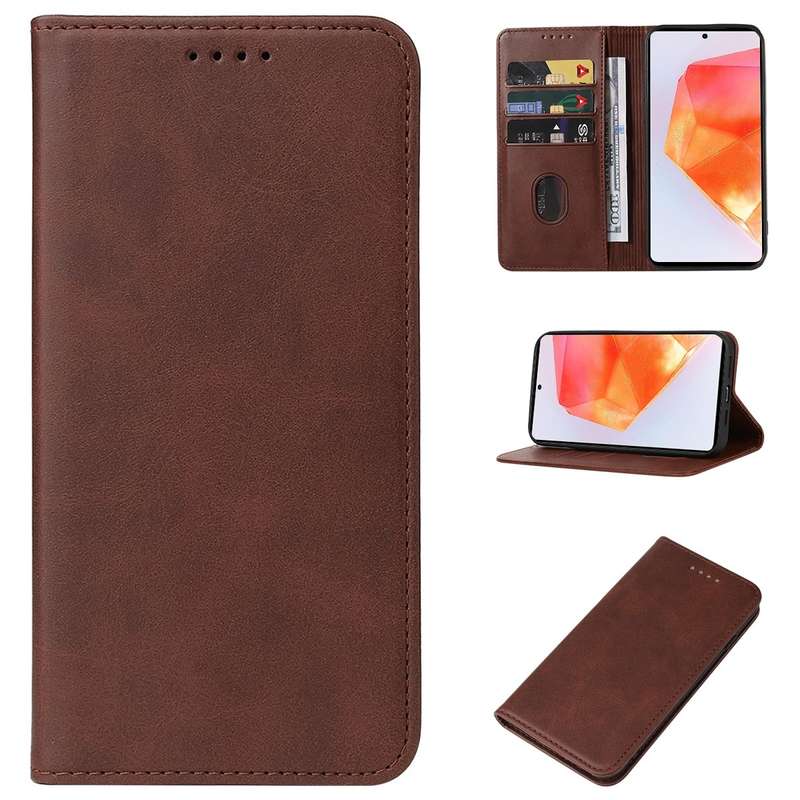 For Samsung Galaxy C55 Magnetic Closure Leather Phone Case(Brown)