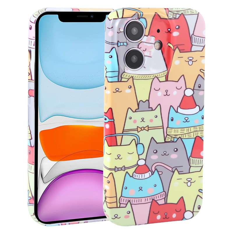 For iPhone 11 Dustproof Net Full Coverage PC Phone Case(Animal Party)