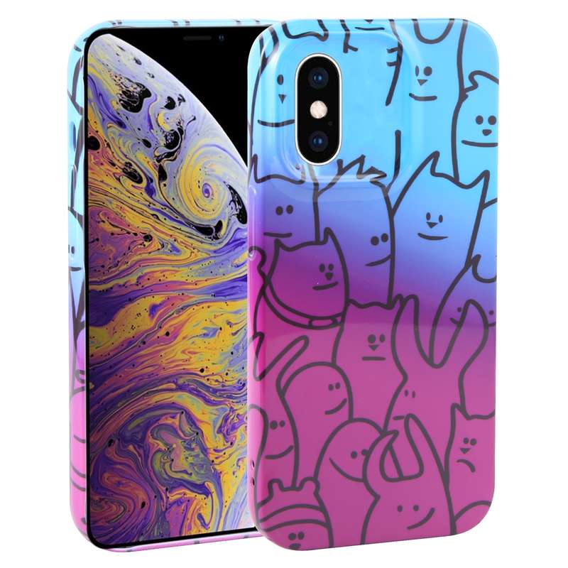 For iPhone XS Max Dustproof Net Full Coverage PC Phone Case(Animal Party)