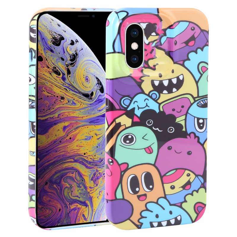 For iPhone XS Max Dustproof Net Full Coverage PC Phone Case(Animal Party)