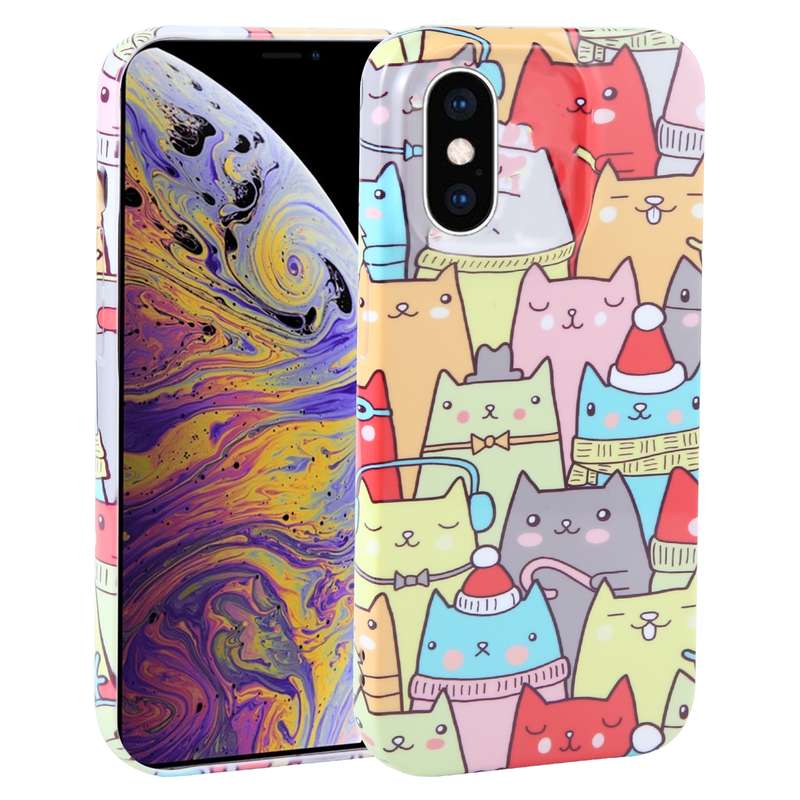For iPhone XS Max Dustproof Net Full Coverage PC Phone Case(Animal Party)
