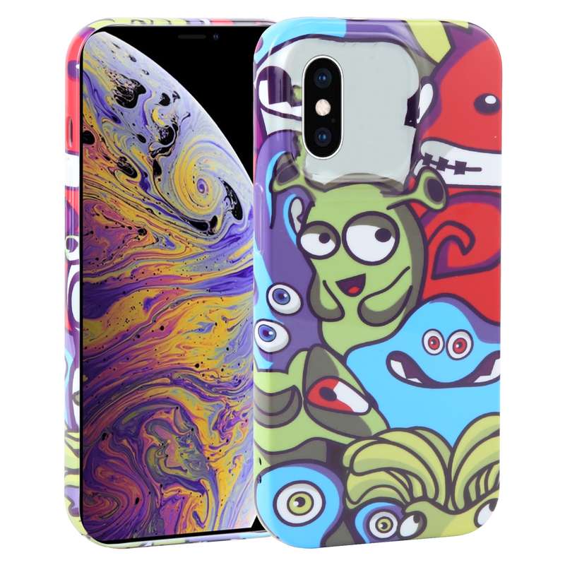 For iPhone XS Max Dustproof Net Full Coverage PC Phone Case(Animal Party)