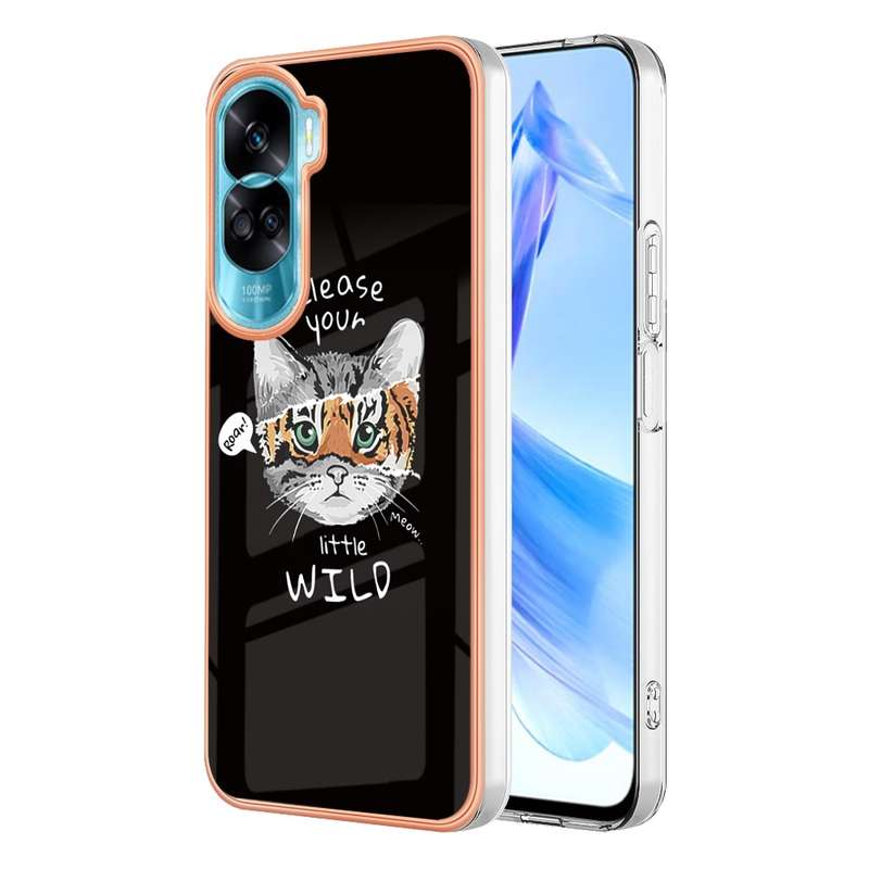 For Honor 90 Lite 5G Electroplating Marble Dual-side IMD Phone Case(Smile)