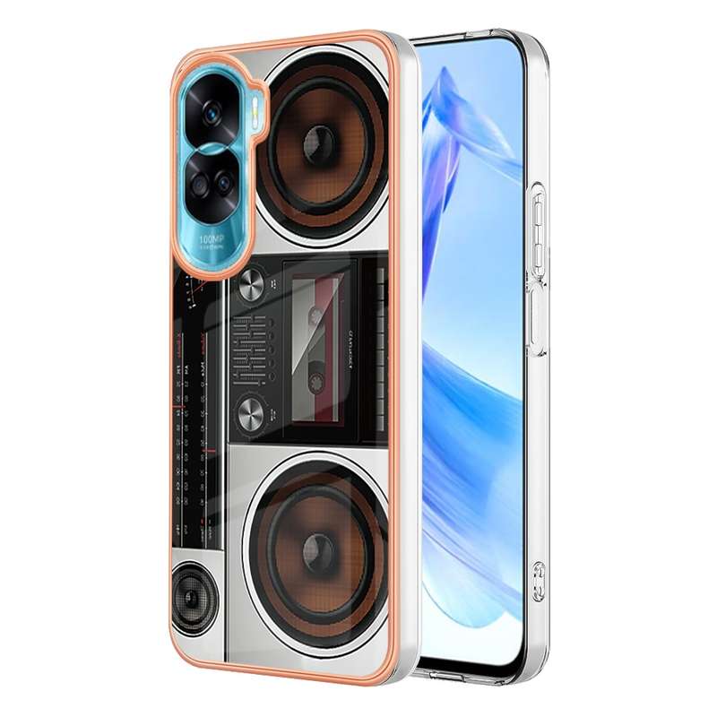 For Honor 90 Lite 5G Electroplating Marble Dual-side IMD Phone Case(Smile)