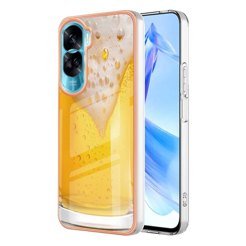 For Honor 90 Lite 5G Electroplating Marble Dual-side IMD Phone Case(Smile)