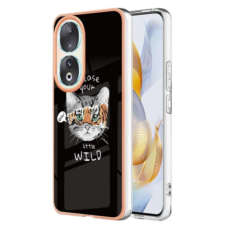 For Honor 90 5G Electroplating Marble Dual-side IMD Phone Case(Smile)