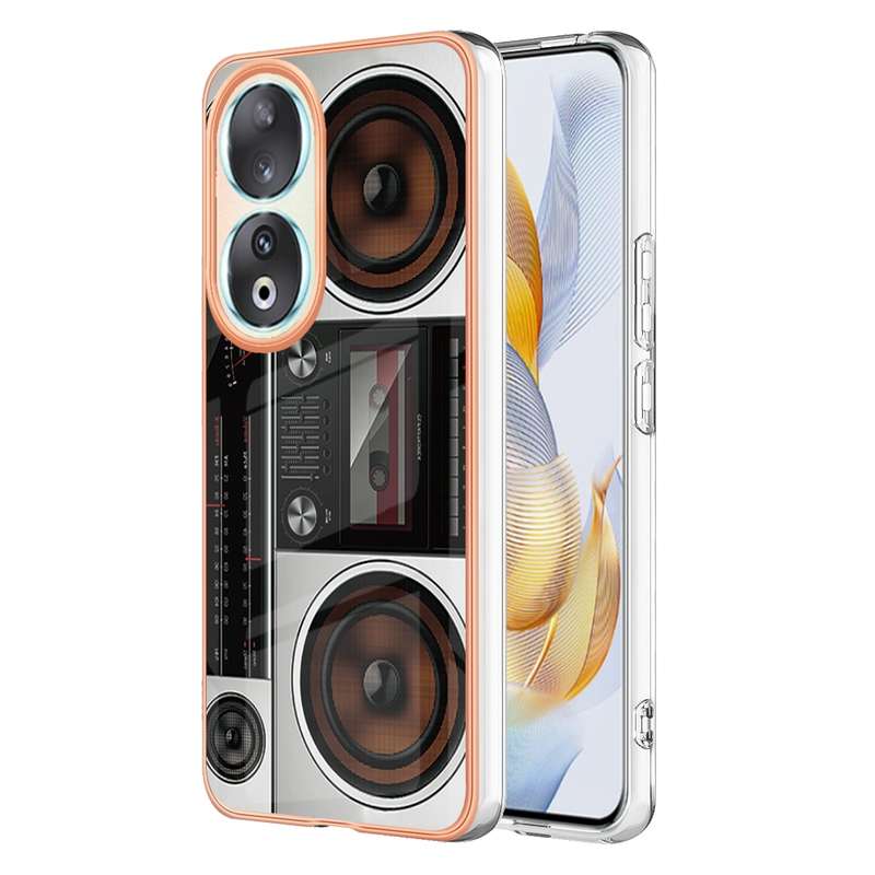 For Honor 90 5G Electroplating Marble Dual-side IMD Phone Case(Smile)
