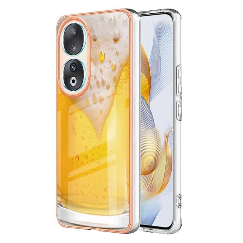 For Honor 90 5G Electroplating Marble Dual-side IMD Phone Case(Smile)