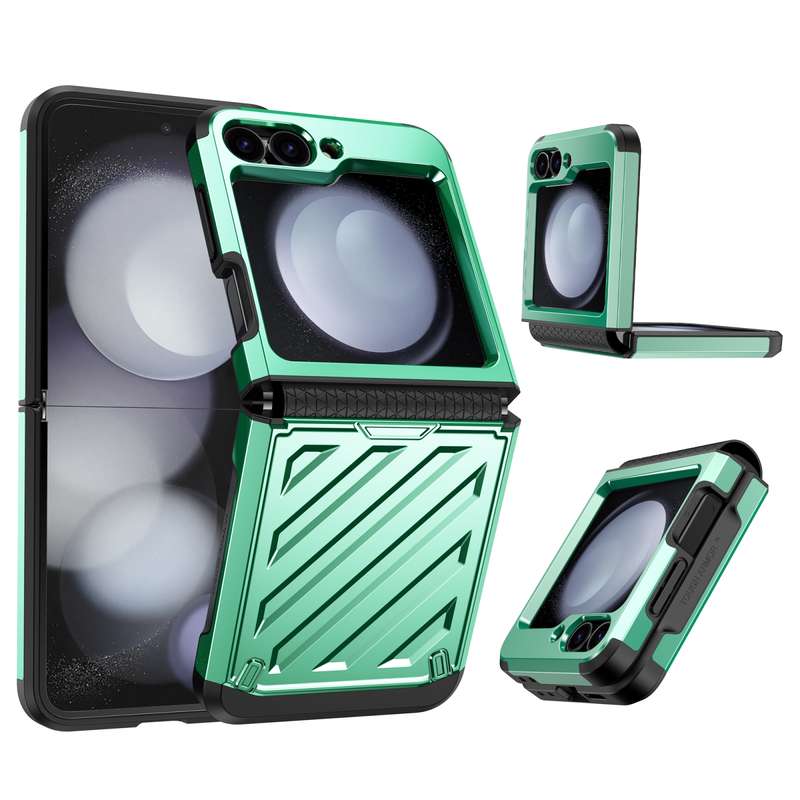 For Samsung Galaxy Z Flip3 5G 2 in 1 Color Contrast TPU Hybrid PC Phone Case(Green)