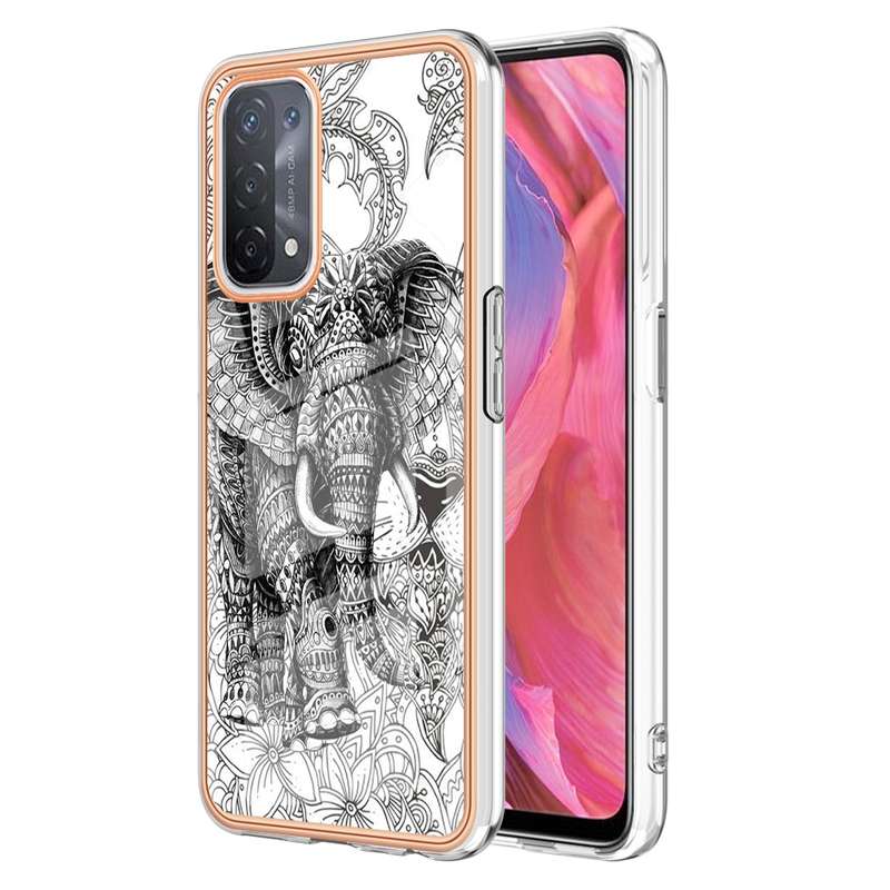 For OPPO A74 / A93 5G / A54 5G / A93s 5G Electroplating Marble Dual-side IMD Phone Case(Smile)