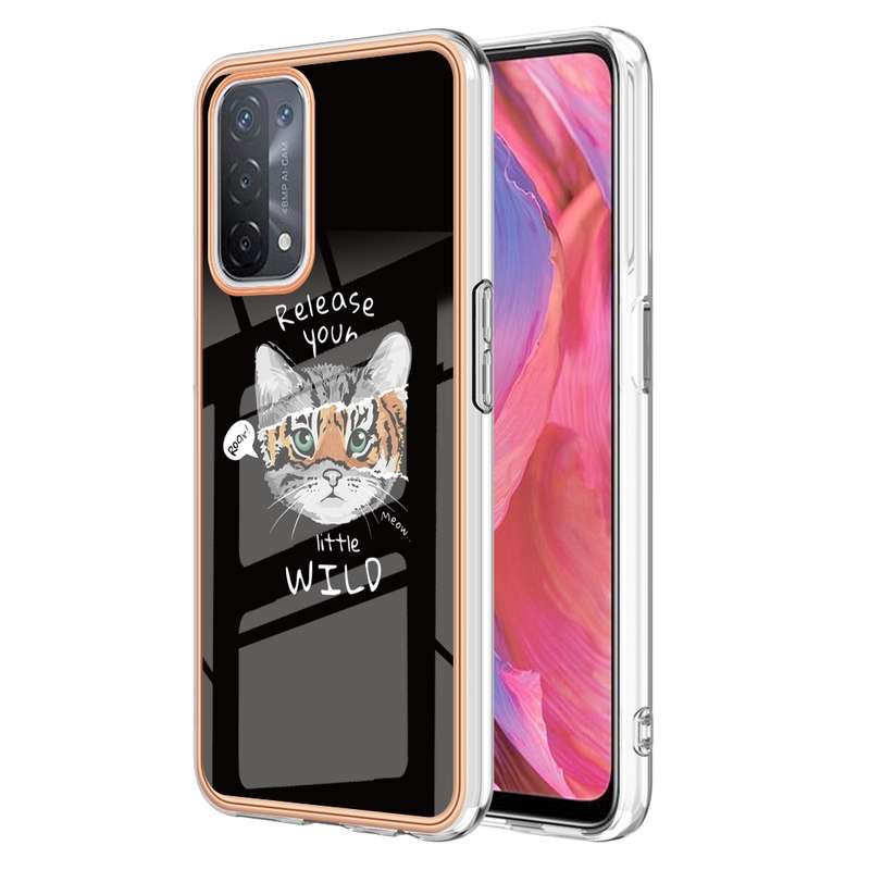For OPPO A74 / A93 5G / A54 5G / A93s 5G Electroplating Marble Dual-side IMD Phone Case(Smile)