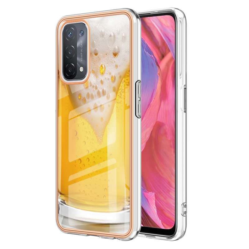 For OPPO A74 / A93 5G / A54 5G / A93s 5G Electroplating Marble Dual-side IMD Phone Case(Smile)