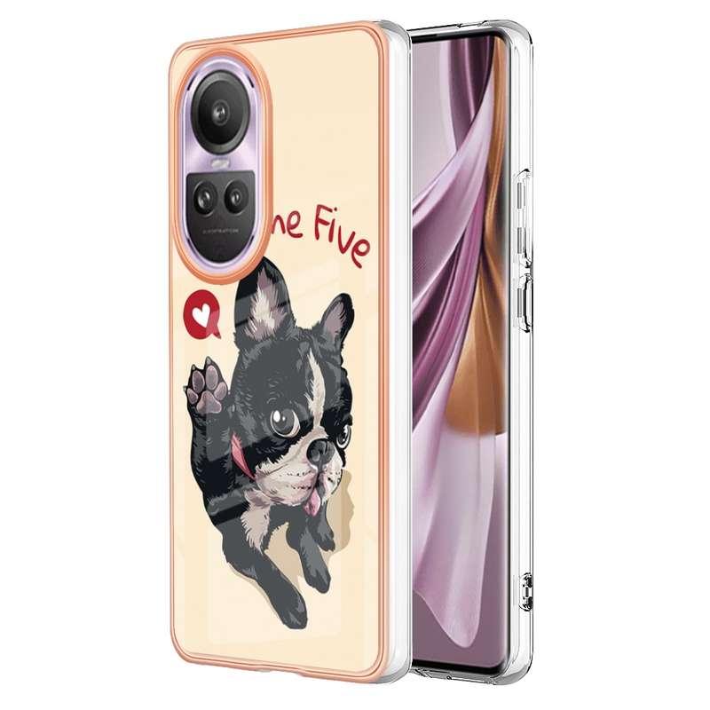 For OPPO Reno10 Pro 5G Global Electroplating Marble Dual-side IMD Phone Case(Natural Growth)