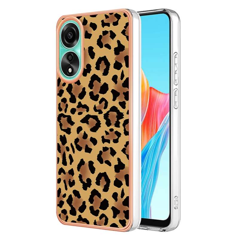 For OPPO A78 4G Electroplating Marble Dual-side IMD Phone Case(Smile)