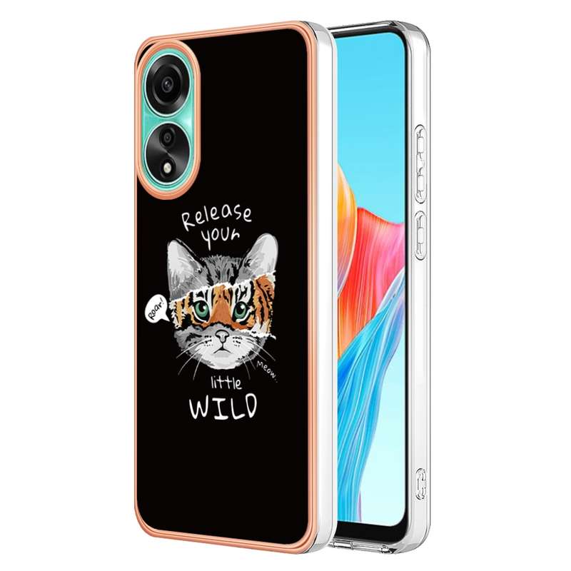 For OPPO A78 4G Electroplating Marble Dual-side IMD Phone Case(Smile)
