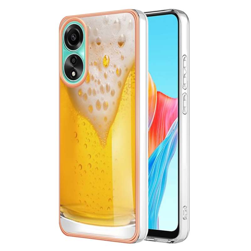 For OPPO A78 4G Electroplating Marble Dual-side IMD Phone Case(Smile)