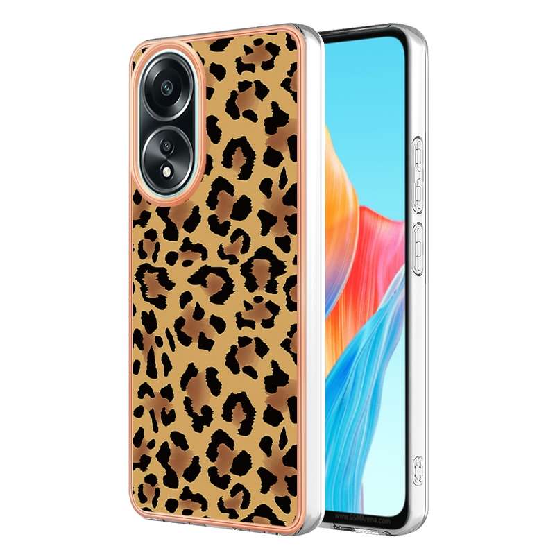 For OPPO A58 4G Electroplating Marble Dual-side IMD Phone Case(Retro Radio)