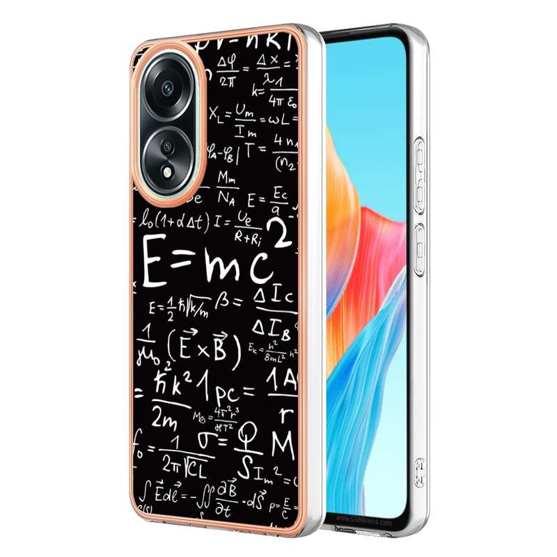 For OPPO A58 4G Electroplating Marble Dual-side IMD Phone Case(Retro Radio)