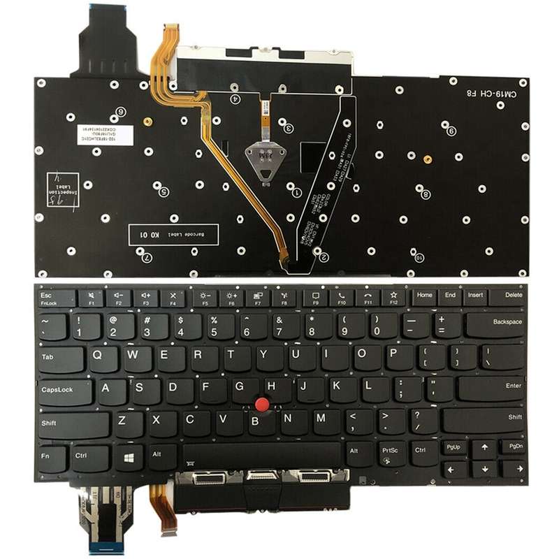 For Lenovo ThinkPad X1 Yoga 4th Gen 20QF US Version Backlight Laptop Keyboard with Touchpad Button(B