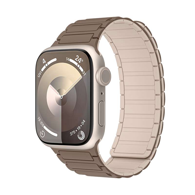 For Apple Watch 38mm Magnetic Loop Silicone Watch Band(Brown Apricot)
