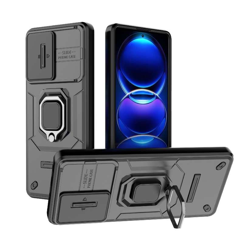 For Xiaomi Redmi Note 12 Pro+ 5G Global Sliding Camshield TPU + PC Shockproof Phone Case with Holder