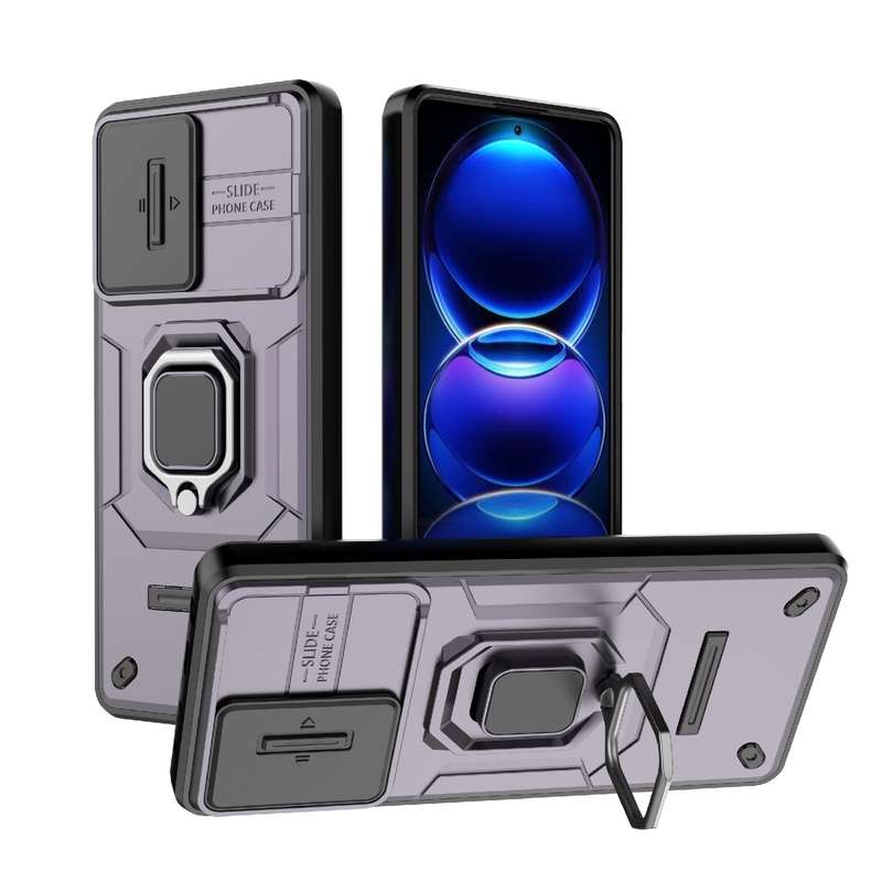 For Xiaomi Redmi Note 12 Pro+ 5G Global Sliding Camshield TPU + PC Shockproof Phone Case with Holder