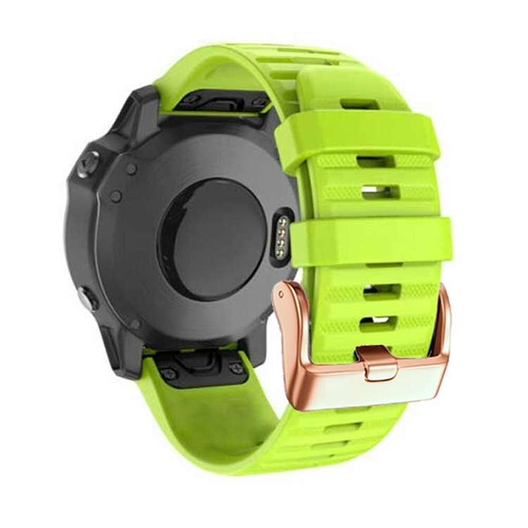 For Garmin Fenix 7S / 6S Pro / 5S Plus 20mm Rose Gold Buckle Quick Release Silicone Watch Band(Blue)