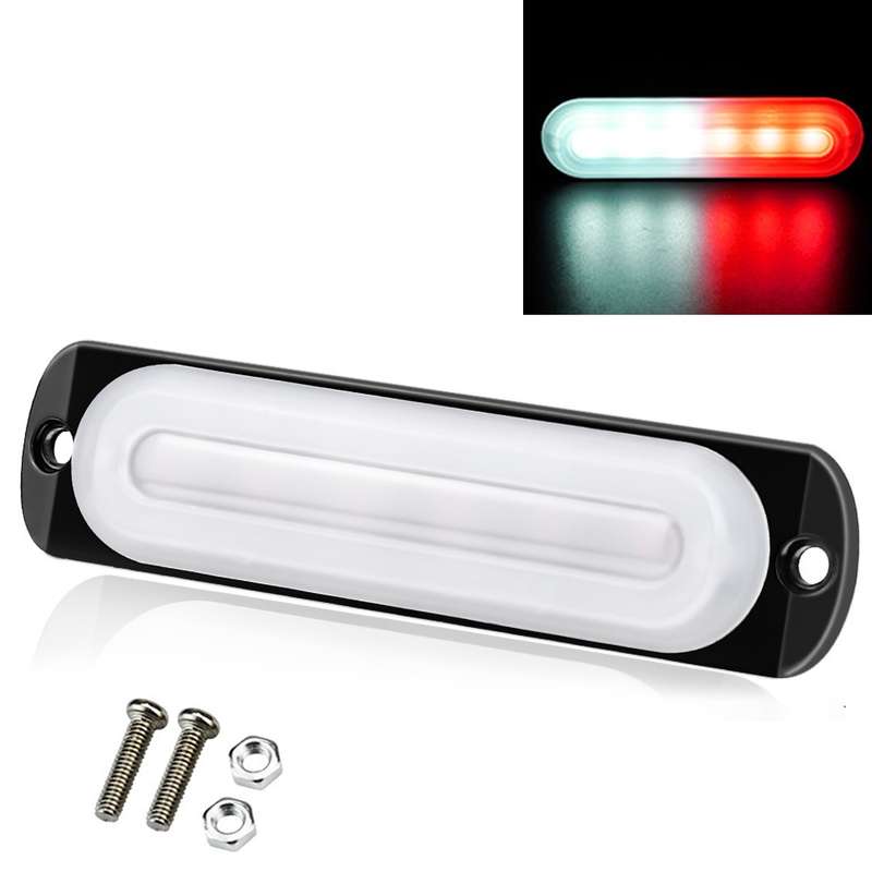 DC12V-24V / 18W Car Truck Emergency Strobe Flash Warning Light 6LEDs Ultra-thin Side Lights(White +
