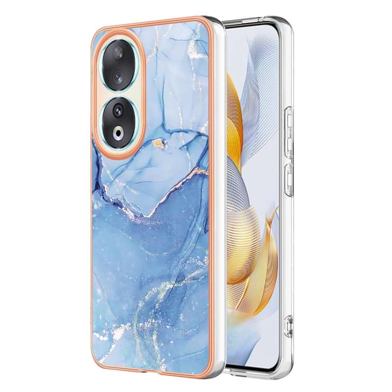 For Honor 90 5G Electroplating Marble Dual-side IMD Phone Case(Green 017)