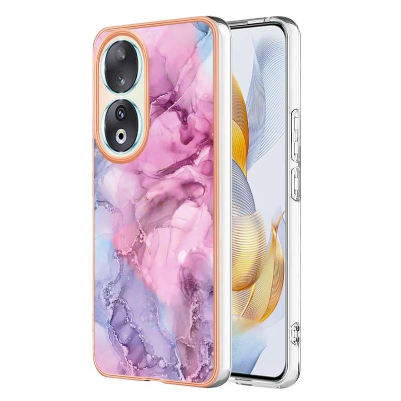 For Honor 90 5G Electroplating Marble Dual-side IMD Phone Case(Green 017)