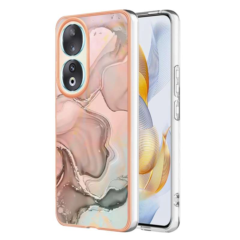 For Honor 90 5G Electroplating Marble Dual-side IMD Phone Case(Green 017)
