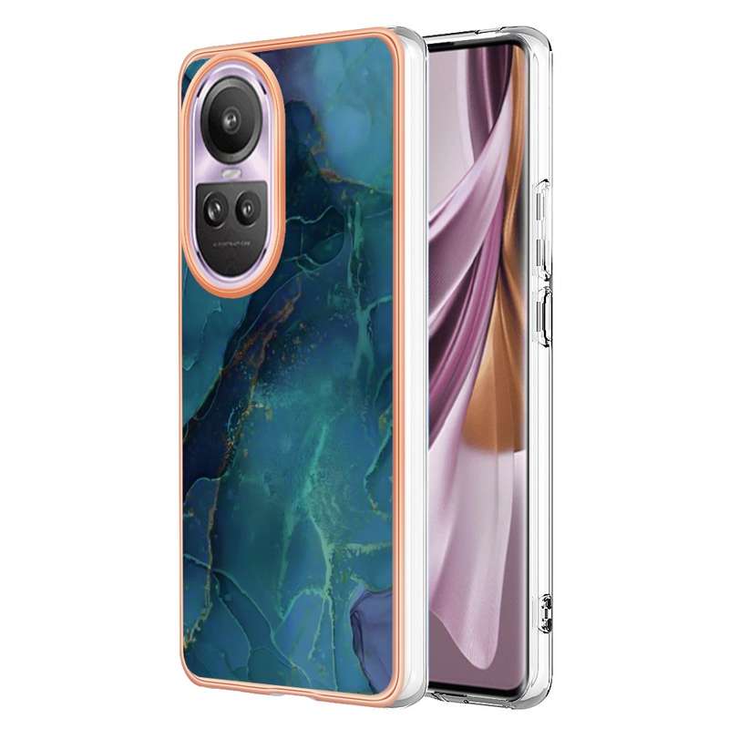 For OPPO Reno10 Pro 5G Global Electroplating Marble Dual-side IMD Phone Case(Pink 013)