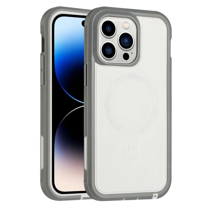 For iPhone 15 Pro Max Defender Series XT MagSafe Magnetic PC + TPU Shockproof Phone Case(Black)