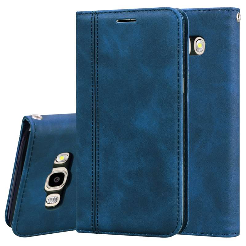 For Samsung Galaxy J5 (2016) / J510 Frosted Business Magnetic Horizontal Flip PU Leather Case with H