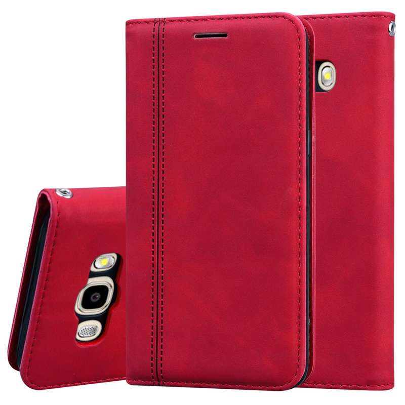For Samsung Galaxy J5 (2016) / J510 Frosted Business Magnetic Horizontal Flip PU Leather Case with H